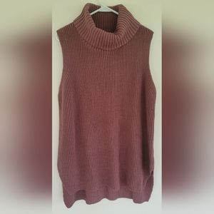 Denim and Company Ribbed Sleeveless Turtleneck Tunic Sweater
